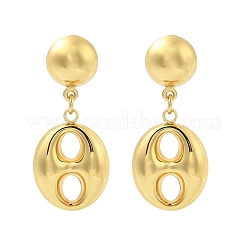 Orecchini ovali in acciaio inossidabile 304 per donna&nbsp;EJEW-A125-39G