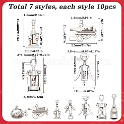 70 pz 7 stili pendenti in lega di stile tibetano&nbsp;FIND-SC0009-70
