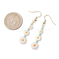 2 paar 2 arten blume natürliche süßwasser shell ohrhänger & baumeln ohrring-sets&nbsp;EJEW-JE06338