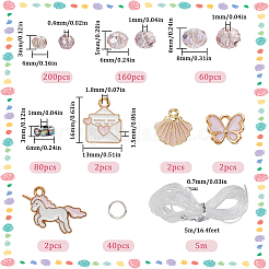 DIY-Sets zum Basteln von Armbändern mit Glasperlen und Emaille-Charms&nbsp;DIY-SP0001-57A