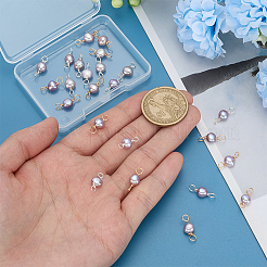 24 stücke 2 farben natürliche zucht süßwasser perle zwei seiten poliert charms&nbsp;PALLOY-ME00012