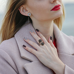 DIY-Set zur Herstellung von Fingerringen mit doppelter Kuppel&nbsp;DIY-UN0004-25B