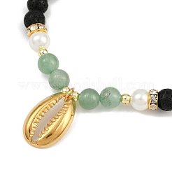 5 pulsera con dijes de concha de acero inoxidable 304&nbsp;BJEW-JB12270