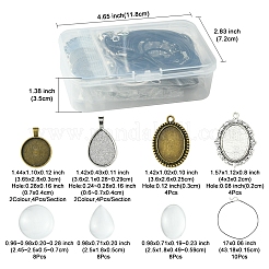 DIY Blanko-Kuppel-Set aus Glaslegierung und gewachster Kordel für die Halskettenherstellung&nbsp;DIY-FS0007-65