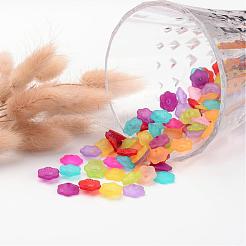 Misch bereift Blume geformt transparenten Acryl-Perlenkappen&nbsp;X-PAF087Y