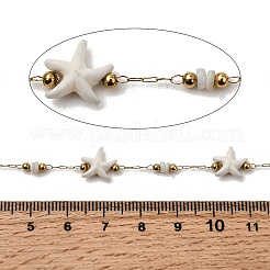 Handgefertigte 304 Edelstahl synthetische türkis Seestern Gliederketten&nbsp;CHS-L032-13G-03