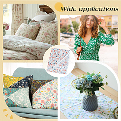 Tissu en coton imprimé de fleurs pour vêtements et loisirs créatifs&nbsp;DIY-WH0622-781E