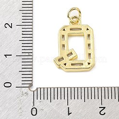 Pendentifs avec zircon cubiques à micro-pavés en laiton&nbsp;KK-V014-01G-17