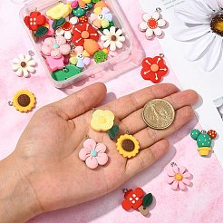 28pcs 14 Arten undurchsichtige Harzanhänger&nbsp;RESI-CJ0002-54