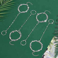 4 bracciale ad anello con catene satellitari in ottone&nbsp;BJEW-HY0001-05S