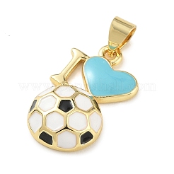 Pendentifs en laiton émaillé sur le thème du football&nbsp;KK-A303-01B-G03