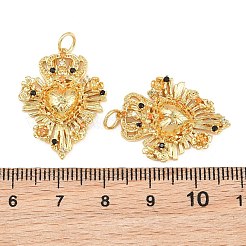Pendenti in ottone micro pavé di zirconi cubici arancioni&nbsp;CU-CBA7E9C-09A-G