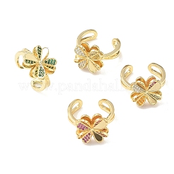 Polsini aperti in ottone con micro pavé di zirconi&nbsp;RJEW-Z145-01G