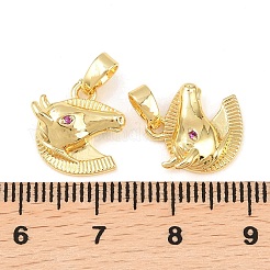 Messing Micro Pave tiefrosa Zirkonia Charms&nbsp;KK-G549-07G