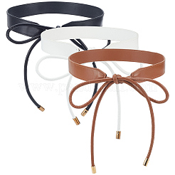 3 Stück 3 Farben Schleife PU-Leder Wickel-Taillenbänder&nbsp;AJEW-CL0003-46