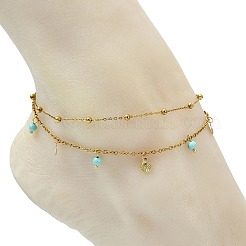 Bracelet de cheville à un rang pour femme&nbsp;AJEW-AN00816-01