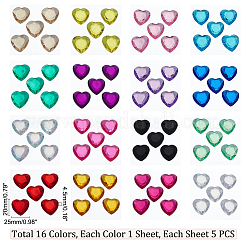 16 Blatt transparenter Acryl-Strass-Aufkleber in 16 Farben&nbsp;DIY-GA0004-54