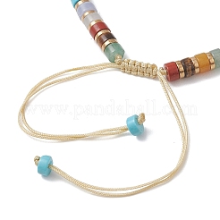 Braccialetti di perline intrecciate con perline a disco di pietre preziose miste naturali e sintetiche per donne e uomini&nbsp;BJEW-JB13333