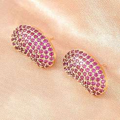 Boucles d'oreilles en laiton avec zircone cubique de micro pave&nbsp;EJEW-K324-09G-02