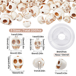 Kits de diy para hacer pulseras de calaveras de Halloween&nbsp;DIY-SC0020-14B