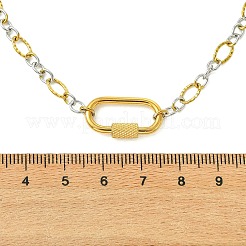 Colliers chaîne Figaro texturée en acier inoxydable 304 bicolore de 5 mm&nbsp;NJEW-JN06466-02