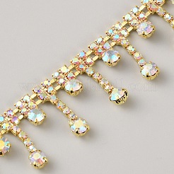 Legierung Strass Ketten&nbsp;LCHA-WH0816-001G-A