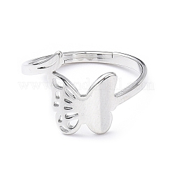 Bague réglable en acier inoxydable 304 anti-ternissement avec papillon creux pour femme&nbsp;RJEW-I097-03P