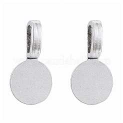 Pendente bail piatto in lega stile tibetano &nbsp;TIBEP-1124-AS-LF
