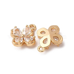 Breloques de zircone cubique clair pavés en laiton&nbsp;KK-Z112-37G