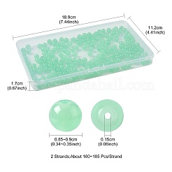 2 brin de perles rondes en verre imitation jade&nbsp;DGLA-FS0001-20D