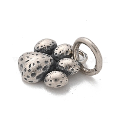 925 breloque en argent fin en forme d'empreinte de patte avec anneaux de jonction et 925 poinçons&nbsp;STER-D300-12AS