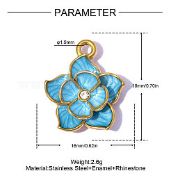 304 Edelstahl-Emaille-Anhänger&nbsp;STAS-OY015-25G