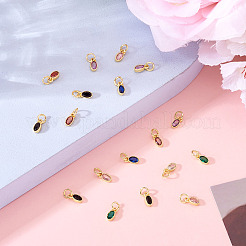 20pcs pendentifs en laiton micro pavé de zircone cubique&nbsp;KK-TA0002-25