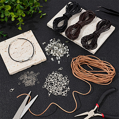 Kit fai da te per realizzare collane e braccialetti in cordoncino di pelle bovina&nbsp;DIY-CL0002-45