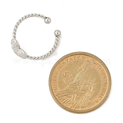 Offene Manschettenringe aus 304 Edelstahl mit Herzmotiv für Damen&nbsp;RJEW-G338-07P