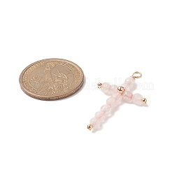 Pendentifs enveloppés de fil de cuivre rond à facettes en pierres naturelles mixtes&nbsp;PALLOY-JF02011