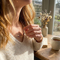 Elegante Boston-Gliederkette aus Messing mit Glasperlen im böhmischen Stil – ein stilvoller Schmuck für Damen&nbsp;CD0318-1
