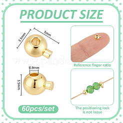 60 pezzo di perline a crimpare in ottone&nbsp;KK-PH0015-13G