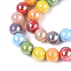 Chapelets de perles en verre électroplaqué&nbsp;EGLA-N019-10mm-03