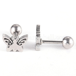 Anlaufgeschützte 201 Edelstahl Barbell Knorpel Ohrringe&nbsp;LS-EJEW-R147-20