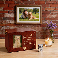 1 urna commemorativa in legno per animali domestici con cornice per foto&nbsp;CON-GA0001-43