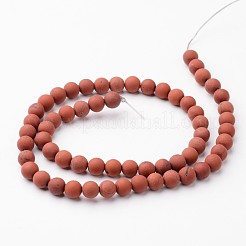 Mattiert runde natürliche rote Jaspis Perle Stränge&nbsp;G-J346-22-6mm