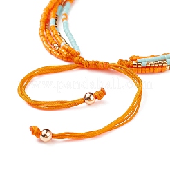 Braccialetti di perline intrecciate con perline di vetro regolabili&nbsp;BJEW-JB08952-04