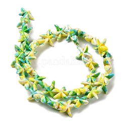Brins de perles synthétiques teintes en turquoise&nbsp;X-G-P507-04G