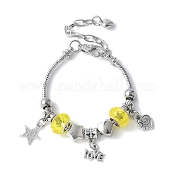 Bracelets à breloques en perles européennes en laiton&nbsp;BJEW-JB11586-01