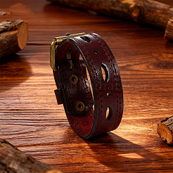 Armbänder aus Rindslederkordel für Damen und Herren&nbsp;BJEW-WH20007-15A