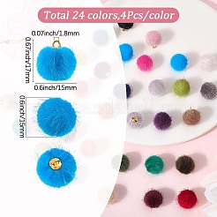 96pcs 24 Farben Plastikanhänger plastic&nbsp;KY-SC0002-40