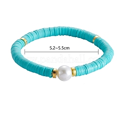 Polymerton Heishi Perlen Stretch Charm Armbänder&nbsp;BJEW-SZ0001-33