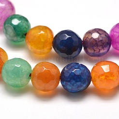 Tinti agata naturale perle tonde sfaccettato fili&nbsp;G-E267-26