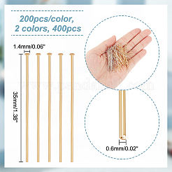 400 Stück 2 Farben 304 Edelstahl Flachkopfstifte&nbsp;STAS-PH0004-58